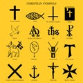 Christian symbols. Multiple symbols of cristianity. Royalty Free Stock Photo