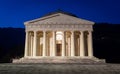 Christian temple by Antonio Canova. Roman and Greek religious architecture, building as pantheon and parthenon. Church in Italy. Royalty Free Stock Photo