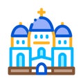 Christian temple with domes icon vector outline illustration