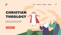 Christian Theology Landing Page Template. Ascension Of Jesus Moment When Jesus Christ Ascended Into Heaven