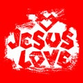 Christian typography, lettering, drawing by hand. Jesus love Royalty Free Stock Photo