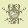 Christian typography, lettering and illustration. Guard your heart Royalty Free Stock Photo
