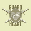 Christian typography, lettering and illustration. Guard your heart