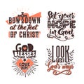 Christian typography and lettering. Illustrations of biblical phrases