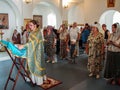 Christian worship on the day of the veneration of Saint Orthodox icon of the Kaluga mother of God in Iznoskovsky district, Kaluga