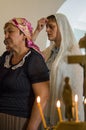 Christian worship on the day of the veneration of Saint Orthodox icon of the Kaluga mother of God in Iznoskovsky district, Kaluga