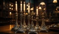 Christianity ancient battle candle flame illuminates chess board strategy generated by AI