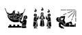 Christianity biblical characters black glyph icons set on white space