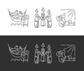 Christianity biblical characters linear icons set for dark, light mode