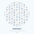 Christianity concept in circle