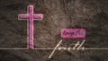 Cross and keep the faith text in thin lines style Royalty Free Stock Photo