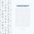 Christianity concept with thin line icons