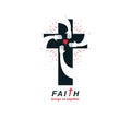 Christianity Cross true belief in Jesus vector symbol, Christian Royalty Free Stock Photo