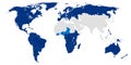 Christianity distribution map of the world.