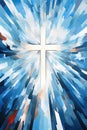 Christianity Holy cross in sky art illustration poster, Christian events design, Easter, church