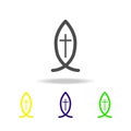 Christianity Ichthys sign multicolored icon. Detailed Christianity Ichthys icon can be used for web, logo, mobile app, UI, UX Royalty Free Stock Photo