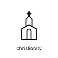 Christianity icon. Trendy modern flat linear vector Christianity