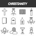 Christianity icons set