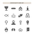 Christianity icons set