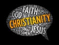 Christianity message bubble word cloud, religion concept background Royalty Free Stock Photo