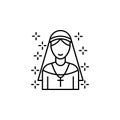 Christianity nun woman cross icon. Element of christianity icon