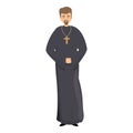 Christianity priest icon, cartoon style