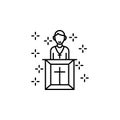 Christianity pulpit man cross icon. Element of christianity icon Royalty Free Stock Photo