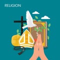 Christianity religion vector flat style design illustration Royalty Free Stock Photo