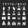 Christianity religion vector religionism flat illustration of traditional holy sign silhouette praying religionary