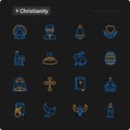 Christianity thin line icons set Royalty Free Stock Photo