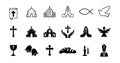 Christianity vector icon set. Religion signs icon vector design