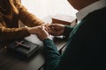 Christians are congregants join hands to pray and seek the blessings of God, the Holy Bible.Study of God Royalty Free Stock Photo