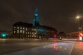 Christiansborg castle in Copenhagen at night
