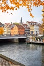 Christianshavn channel and cityscape with colorful buildings Royalty Free Stock Photo