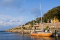 Christianso Island harbor with yacht