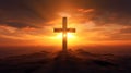 The Christien Cross in the Golden Sunset Royalty Free Stock Photo