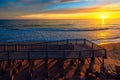 Christies Beach boardwalk at sunset Royalty Free Stock Photo