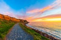 Christies Beach coastal walking trail at sunset Royalty Free Stock Photo