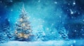 Christimas Pine Tree in Forest Royalty Free Stock Photo