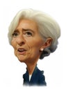 Christine Lagarde Caricature Portrait Royalty Free Stock Photo