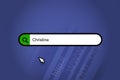 Christine - search engine, search bar with blue background