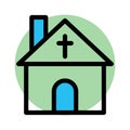 Christion building, Abbey, building fill background vector icon which can easily modify or edit Royalty Free Stock Photo