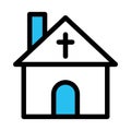 Christion building, Abbey, building fill vector icon which can easily modify or edit Royalty Free Stock Photo