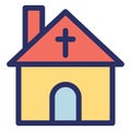 Christion building, Abbey, building Isolated Vector icon which can easily modify or edit