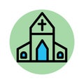 Christion building, Abbey fill background vector icon which can easily modify or edit