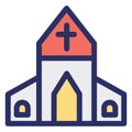 Christion building, Abbey Isolated Vector icon which can easily modify or edit