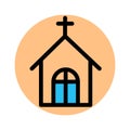 Christion building, worship house fill background vector icon which can easily modify or edit