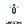 christion musician icon. Element of music style icon for mobile concept and web apps. Colored christion music style icon can be us