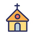 Christion worship house Isolated Vector icon that can be easily modified or edited Royalty Free Stock Photo