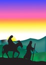 The journey to Bethlehem silhouette Royalty Free Stock Photo